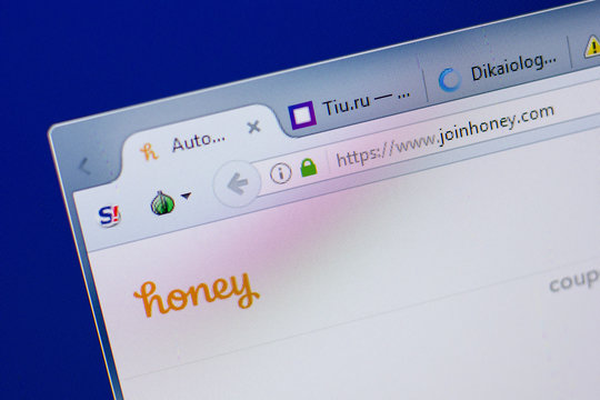 Ryazan, Russia - June 17, 2018: Homepage of JoinHoney website on the display of PC, url - JoinHoney.com.