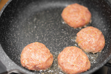 Tasty pan fried meatballs or frikadelle