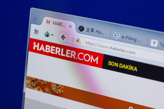 Ryazan, Russia - June 17, 2018: Homepage of Haberler website on the display of PC, url - Haberler.com.