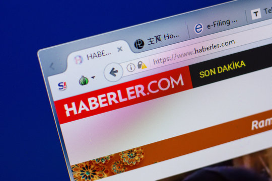Ryazan, Russia - June 17, 2018: Homepage of Haberler website on the display of PC, url - Haberler.com.