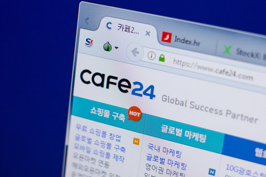 Ryazan, Russia - June 17, 2018: Homepage of Cafe24 website on the display of PC, url - Cafe24.com.