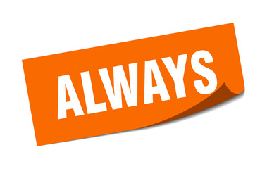 always sticker. always square sign. always. peeler