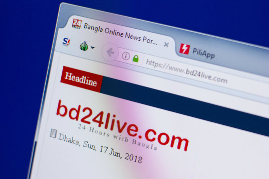 Ryazan, Russia - June 17, 2018: Homepage of BD24live website on the display of PC, url - BD24live.com.