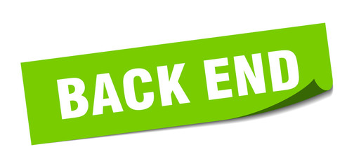 back end sticker. back end square sign. back end. peeler