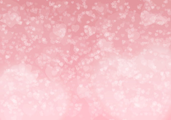Sweet pink heart background, Valentine's day background, vector illustration 