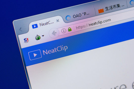 Ryazan, Russia - June 17, 2018: Homepage of NeatClip website on the display of PC, url - NeatClip.com.