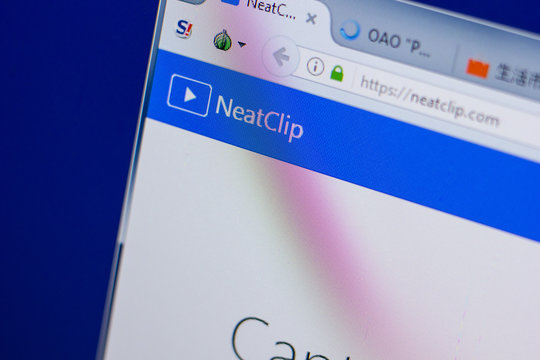 Ryazan, Russia - June 17, 2018: Homepage of NeatClip website on the display of PC, url - NeatClip.com.