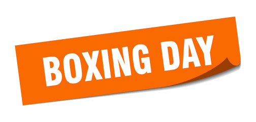 boxing day sticker. boxing day square sign. boxing day. peeler