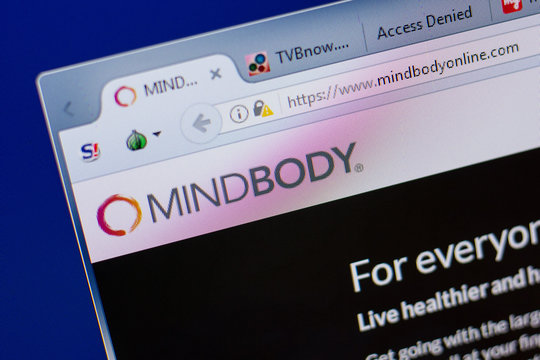 Ryazan, Russia - June 17, 2018: Homepage of MindBodyOnline website on the display of PC, url - MindBodyOnline.com.