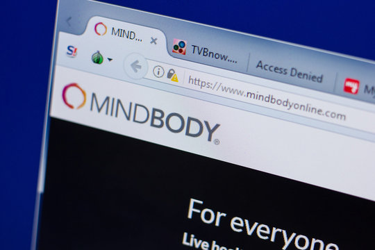 Ryazan, Russia - June 17, 2018: Homepage of MindBodyOnline website on the display of PC, url - MindBodyOnline.com.