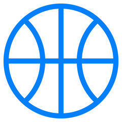Basketball sign icon - blue simple outline, isolated - vector