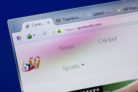 Ryazan, Russia - June 17, 2018: Homepage of Sportzwiki website on the display of PC, url - Sportzwiki.com.