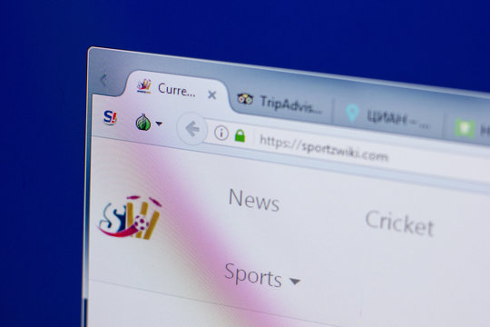Ryazan, Russia - June 17, 2018: Homepage of Sportzwiki website on the display of PC, url - Sportzwiki.com.