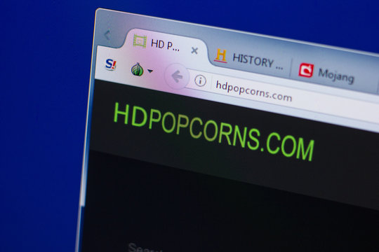 Ryazan, Russia - June 17, 2018: Homepage of HDPopCorns website on the display of PC, url - HDPopCorns.com.