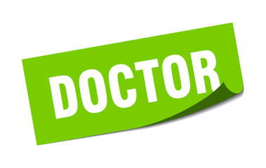 doctor sticker. doctor square sign. doctor. peeler