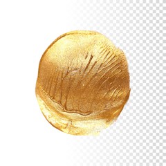 Gold hand drawn paint brush stroke