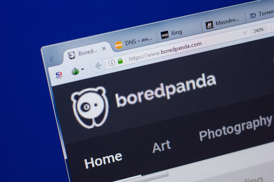 Ryazan, Russia - June 17, 2018: Homepage of BoredPanda website on the display of PC, url - BoredPanda.com.