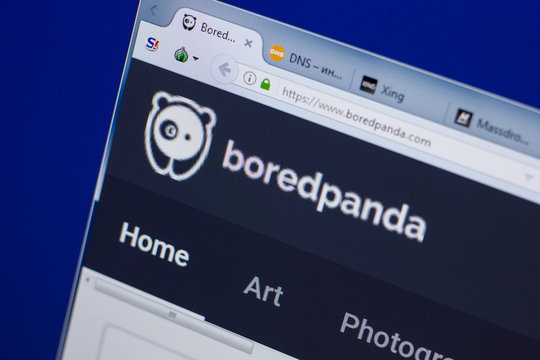 Ryazan, Russia - June 17, 2018: Homepage of BoredPanda website on the display of PC, url - BoredPanda.com.