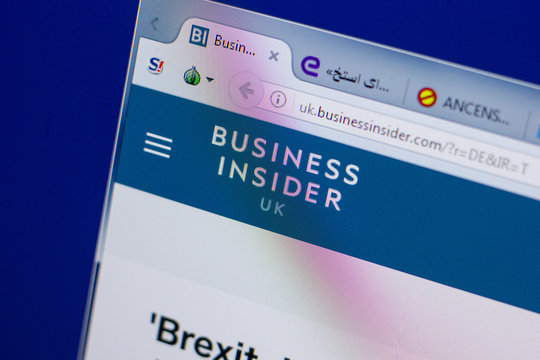 Ryazan, Russia - June 17, 2018: Homepage of BusinessInsider website on the display of PC, url - BusinessInsider.com.