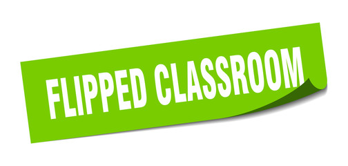flipped classroom sticker. flipped classroom square sign. flipped classroom. peeler