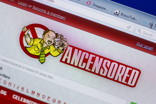 Ryazan, Russia - June 17, 2018: Homepage of Ancensored website on the display of PC, url - Ancensored.com.