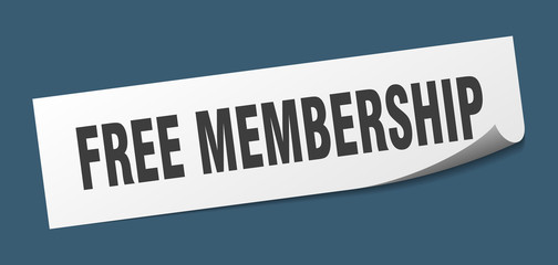 free membership sticker. free membership square sign. free membership. peeler
