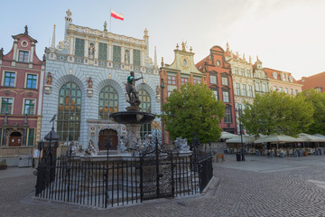 Fototapeta na wymiar Long Market street in Gdansk, Poland.