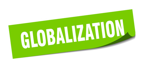 globalization sticker. globalization square sign. globalization. peeler