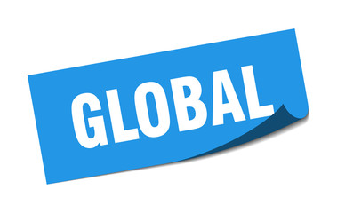global sticker. global square sign. global. peeler