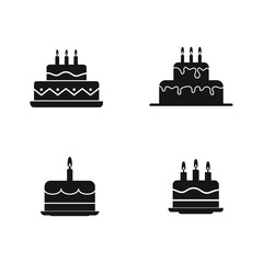 Birthday cake vector icon isolated