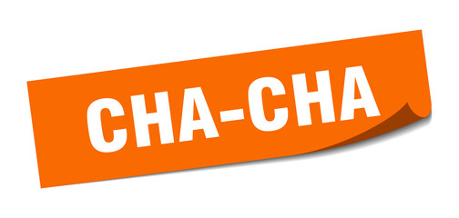 cha-cha sticker. cha-cha square sign. cha-cha. peeler