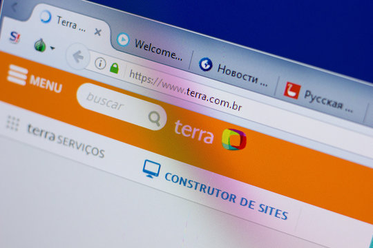 Ryazan, Russia - June 17, 2018: Homepage of Terra website on the display of PC, url - Terra.com.br.