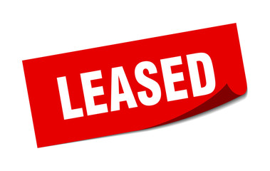 leased sticker. leased square sign. leased. peeler