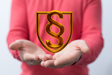 paragraph law sign digital in hand