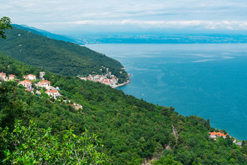 Adriatic Sea and mountains of Moscenicka Draga, Croatia