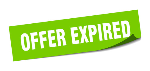 offer expired sticker. offer expired square sign. offer expired. peeler