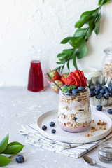 Chia Pudding with Homemade Granola and Fresh Berries