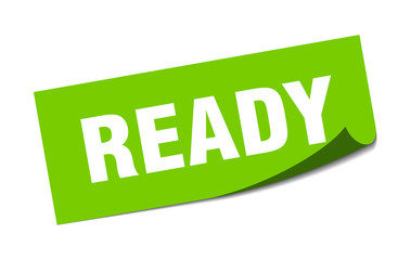 ready sticker. ready square sign. ready. peeler