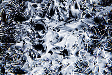 Abstract minimalist black and white background. Real picture. Contemporary art . White paint on black paper. Hand made abstract painting. Urban abstract artwork. 