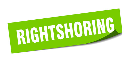 rightshoring sticker. rightshoring square sign. rightshoring. peeler