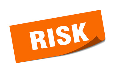 risk sticker. risk square sign. risk. peeler