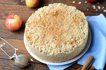 Crumble Pie with Cinnamon Apple Filling, Homemade Bakery