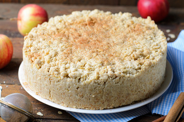 Crumble Pie with Cinnamon Apple Filling, Homemade Bakery