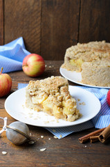 Crumble Pie with Cinnamon Apple Filling, Homemade Bakery