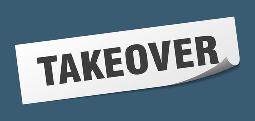 takeover sticker. takeover square sign. takeover. peeler