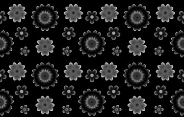 seamless floral pattern black and white