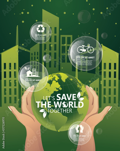 Environment Let S Save The World Together Wall Mural Wallpaper Murals Kowition