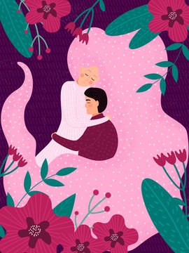 March 8, vector illustration of a portrait of a beautiful girl and boy