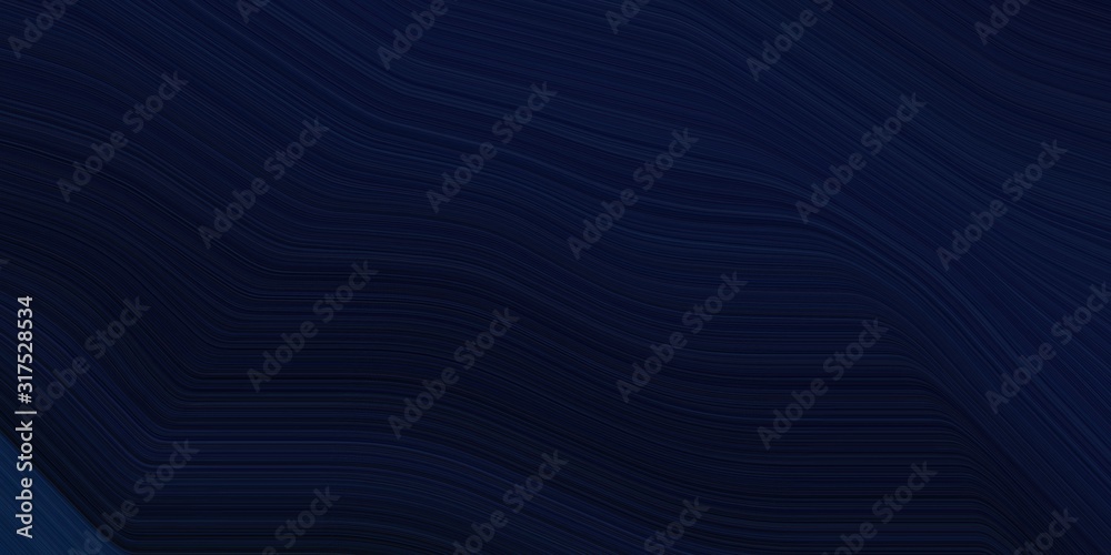 Poster background graphic with modern curvy waves background design with very dark blue and black color