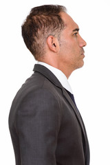 Side view of mature handsome Persian businessman